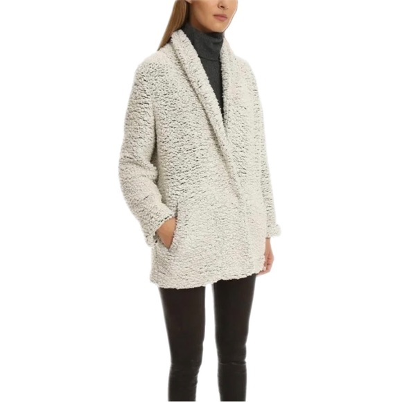 IRO Piacie Oversized White Snap Sherpa Jacket - Picture 2 of 10